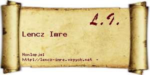 Lencz Imre névjegykártya